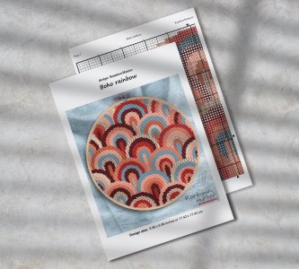 Rainbow waves cross stitch, Modern cross stitch pattern PDF, Rainbow square cross stitch, Counted cross stitch chart