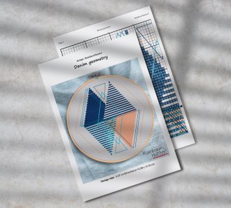 Geometric cross stitch pattern, Modern cross stitch pattern PDF, Easy cross stitch pattern, Minimal cross stitch, Scandinavian, Triangle