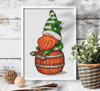 Irish cross stitch pattern PDF, Gnome cross stitch, St. Patrick&#39;s Day cross stitch, Counted cross stitch chart