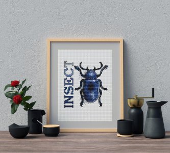 Beetle cross stitch, Insect cross stitch pattern PDF, Bug cross stitch, Nature cross stitch pattern, Embroidery modern