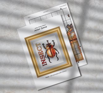 Orange Beetle cross stitch, Insect cross stitch pattern PDF, Bug cross stitch, Nature cross stitch chart