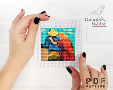 Mini Painting by Van Gogh Cross Stitch Pattern Mini art cross stitch pattern PDF Two lovers Easy cross stitch Masterpiece in miniature